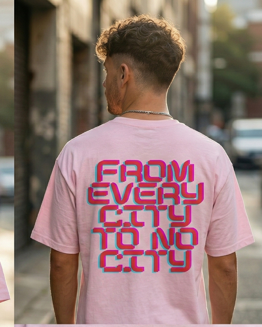 OVERSIZED PINK GRAPHIC T-SHIRT