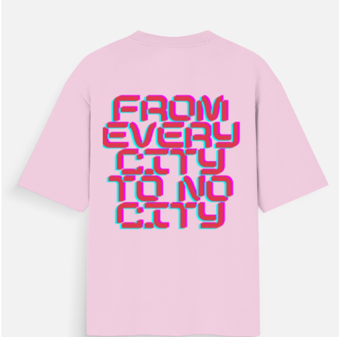 OVERSIZED PINK GRAPHIC T-SHIRT