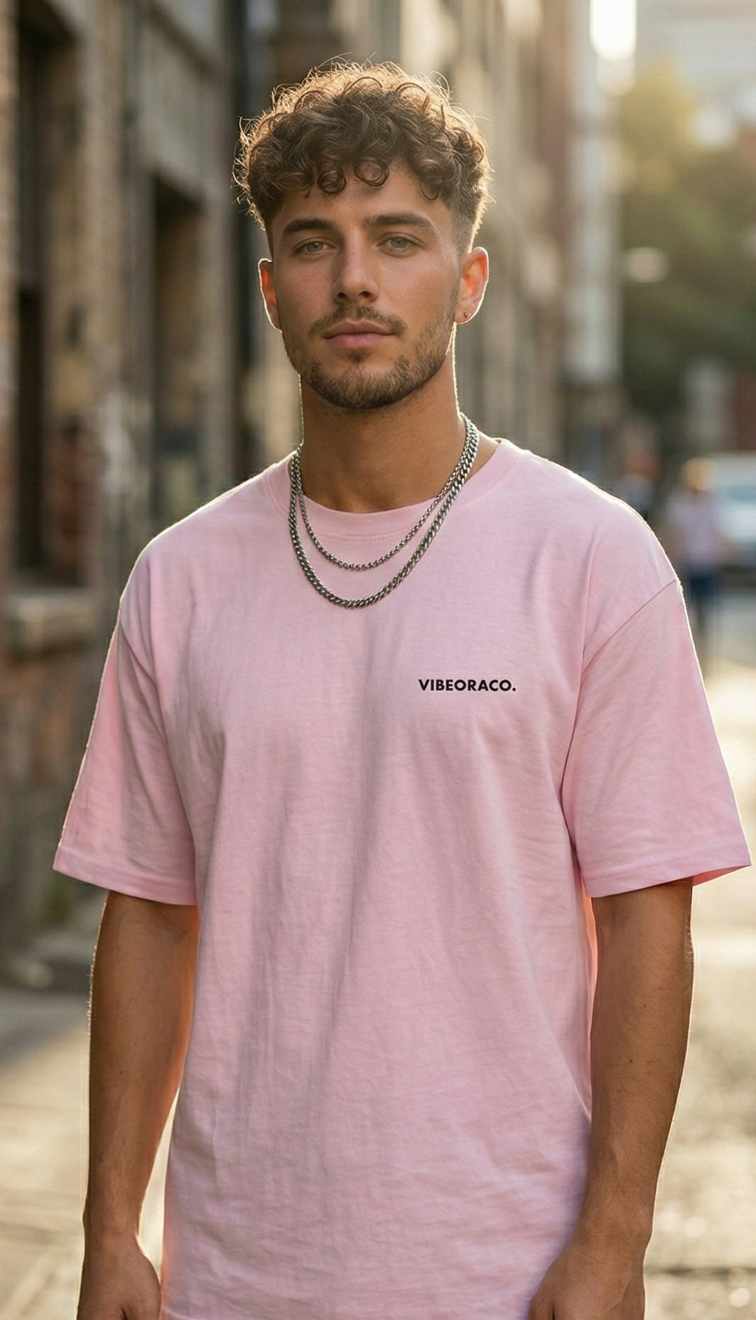 OVERSIZED PINK GRAPHIC T-SHIRT